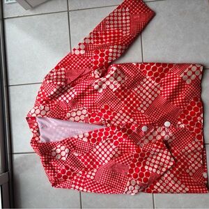 Vintage Red and White Polka Dot Blazer